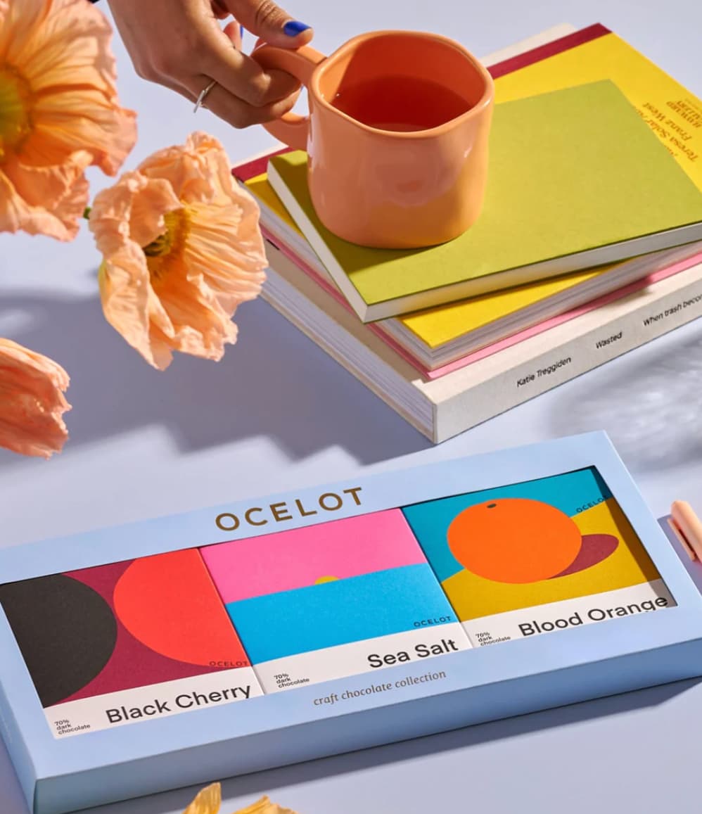 Award-winning dark chocolate bar trio, a corporate gift for conferences and brand activations