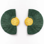 Dark green tassel statement earrings premium corporate gift for women VIP clients and brand events