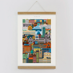Dublin blockprint artwork. Ideal employee appreciation gift and sustainable office decor.