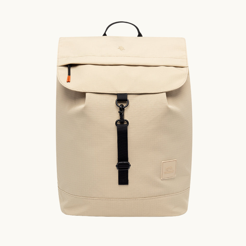 Eco-friendly vegan RPET backpack in stone colour for corporate gifting