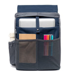 19L blue eco rPET backpack padded laptop pocket interior sustainable branded merchandise