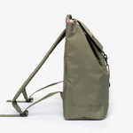 19L olive eco rPET backpack side view sustainable branded merchandise conferences