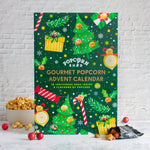Green popcorn advent calendar. Personalised Christmas corporate gift