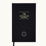 Black Five Minute Journal printed on FSC-certified paper, ideal wellness personalised corporate gifts