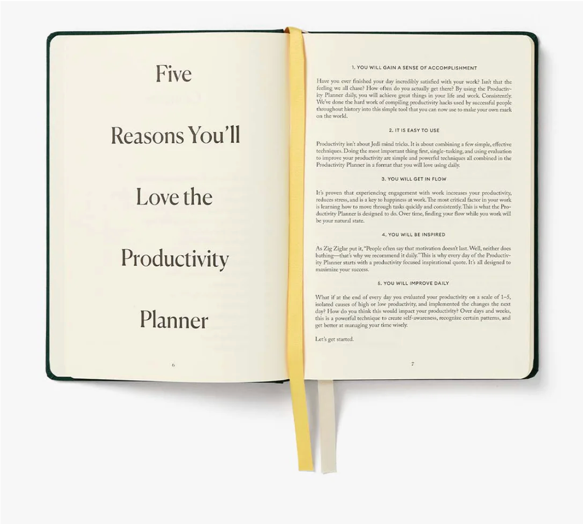 Five reasons to love The Productivity Planner, sustainable business wellness gift for employees and clients.