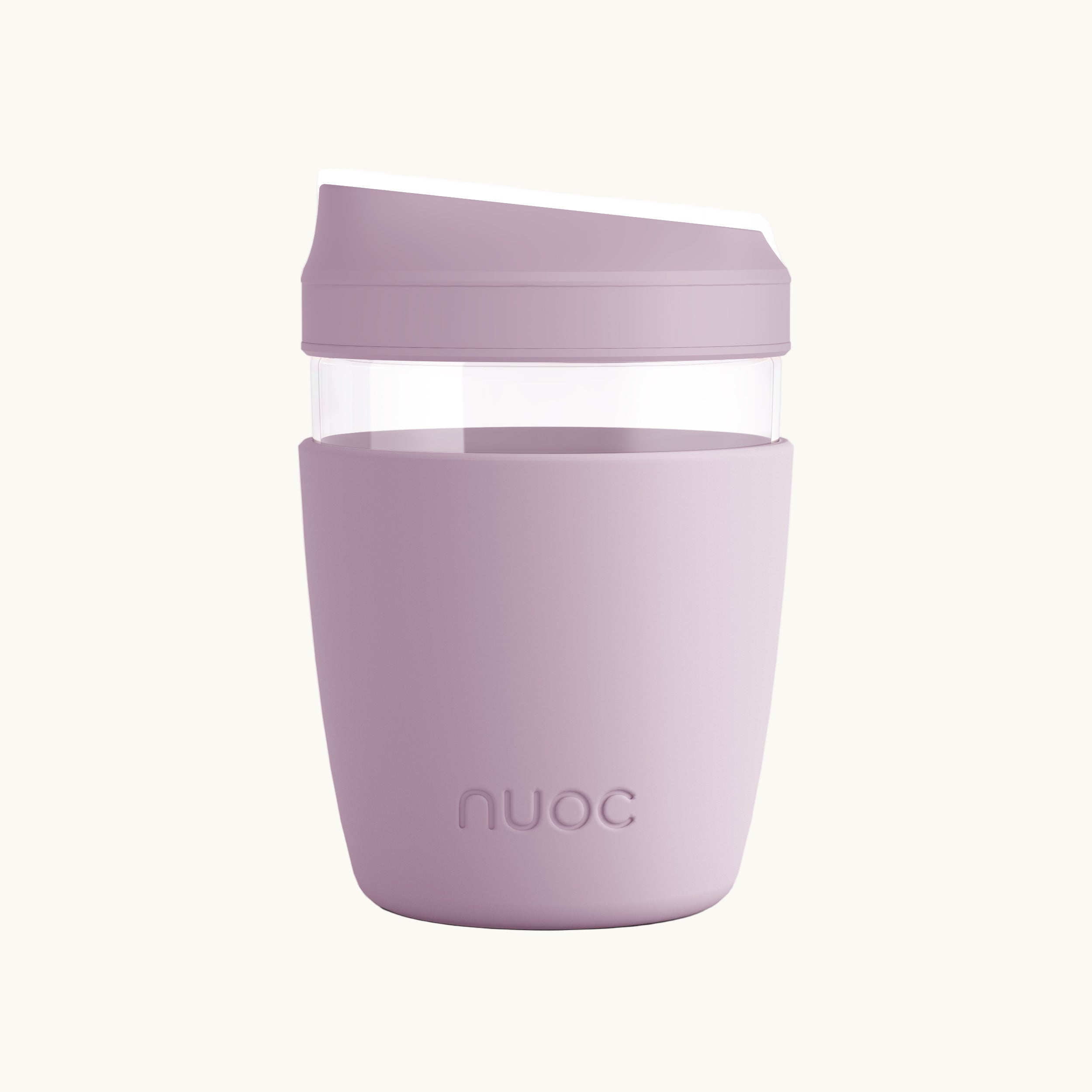 Pink reusable glass coffee cup with lid 350ml, premium branded merch, eco swag and sustainable corporate gift from women-owned brands