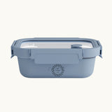 Personalised blue glass airtight lunch box for sustainable corporate gifts and eco swag