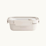 Beige glass airtight lunch box for sustainable corporate gifts and eco swag