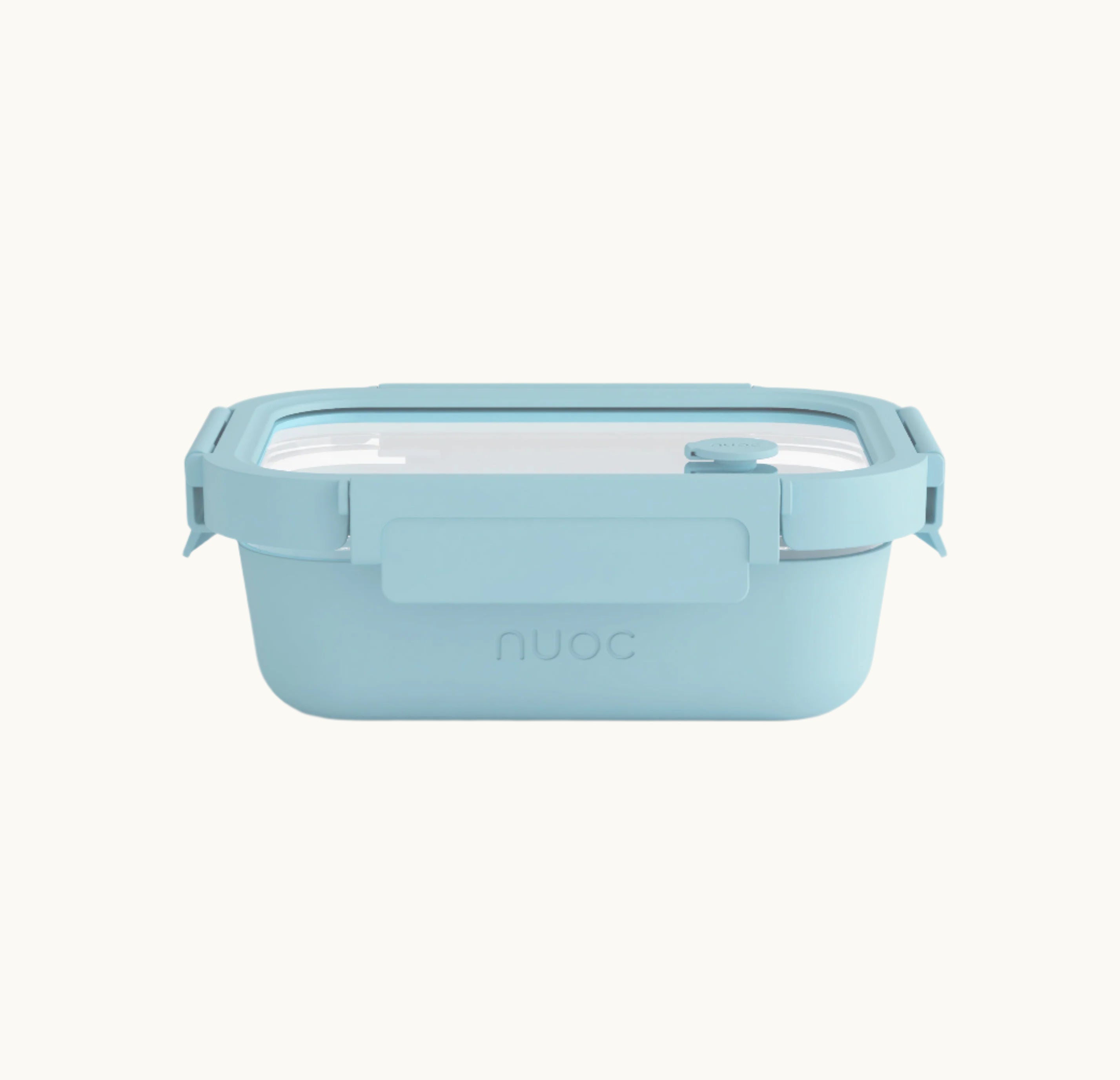 Light blue glass airtight lunch box for sustainable corporate gifts and eco swag