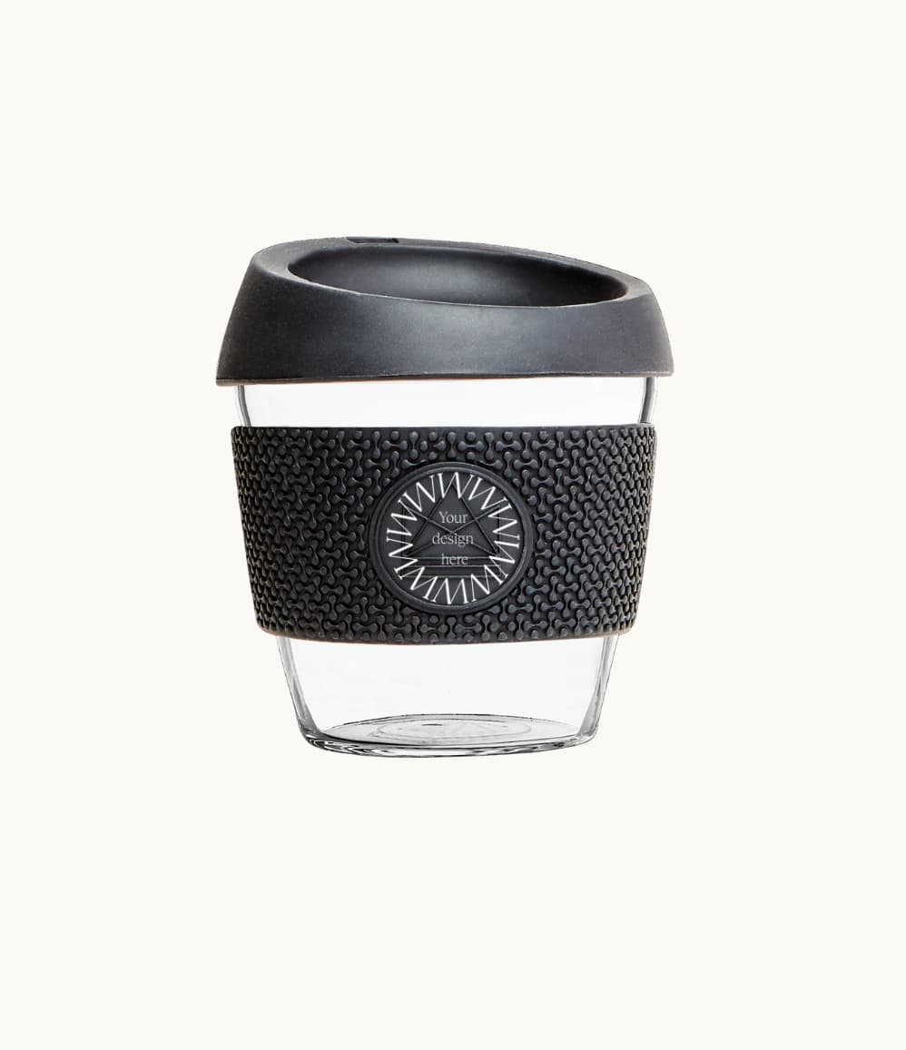 Glass Coffee Cup 8oz in black
