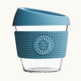 Glass Coffee Cup 8oz in blue