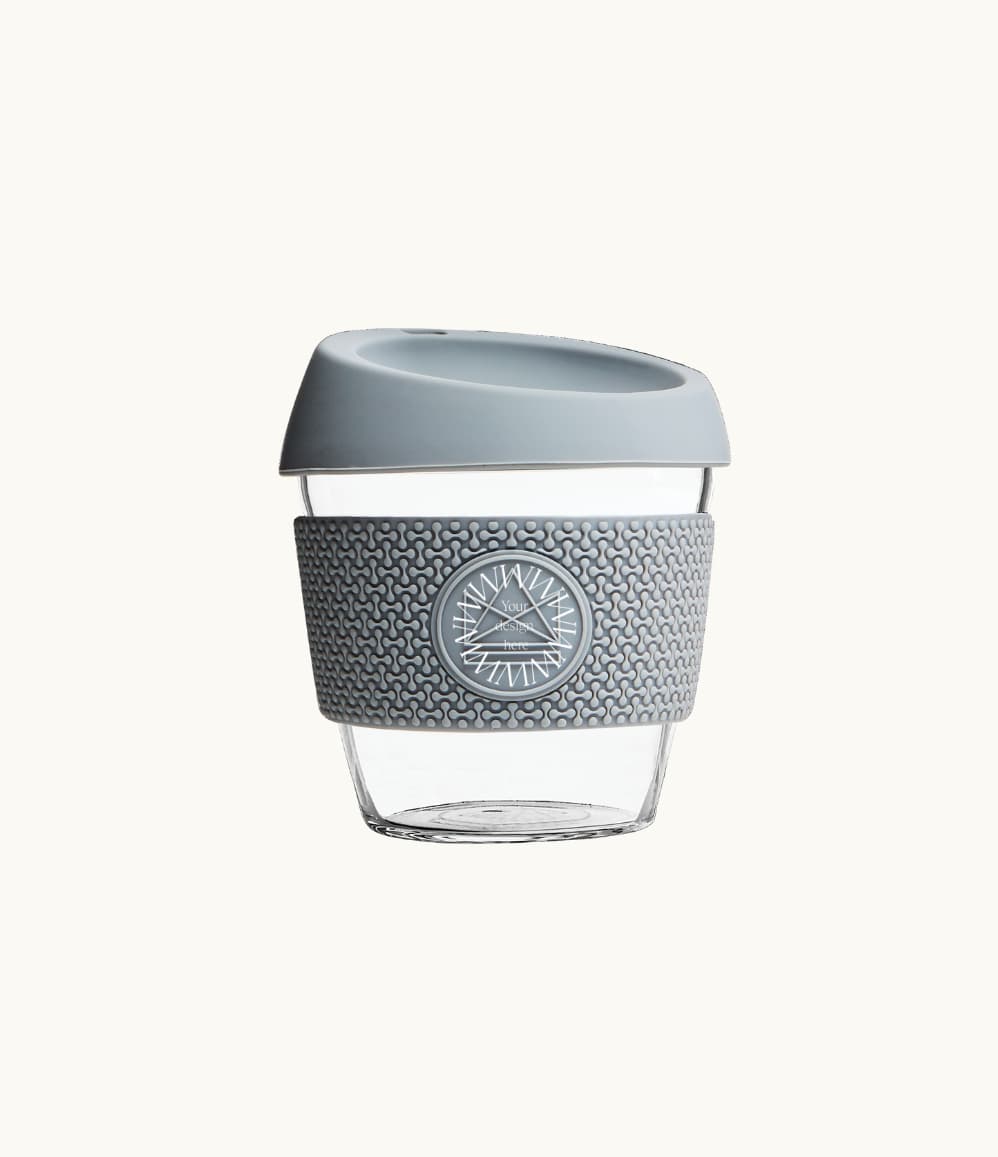 Glass Coffee Cup 8oz in grey
