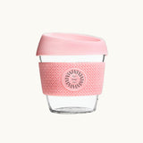 Glass Coffee Cup 8oz in pink