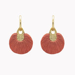 Pair of coral tassel gold hoop earrings for VIP premium corporate gifting and brand activations 
