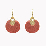 Pair of coral tassel gold hoop earrings for VIP premium corporate gifting and brand activations 