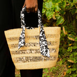 Handwoven Bolga market basket with removable lining, ideal for sustainable personalised corporate
