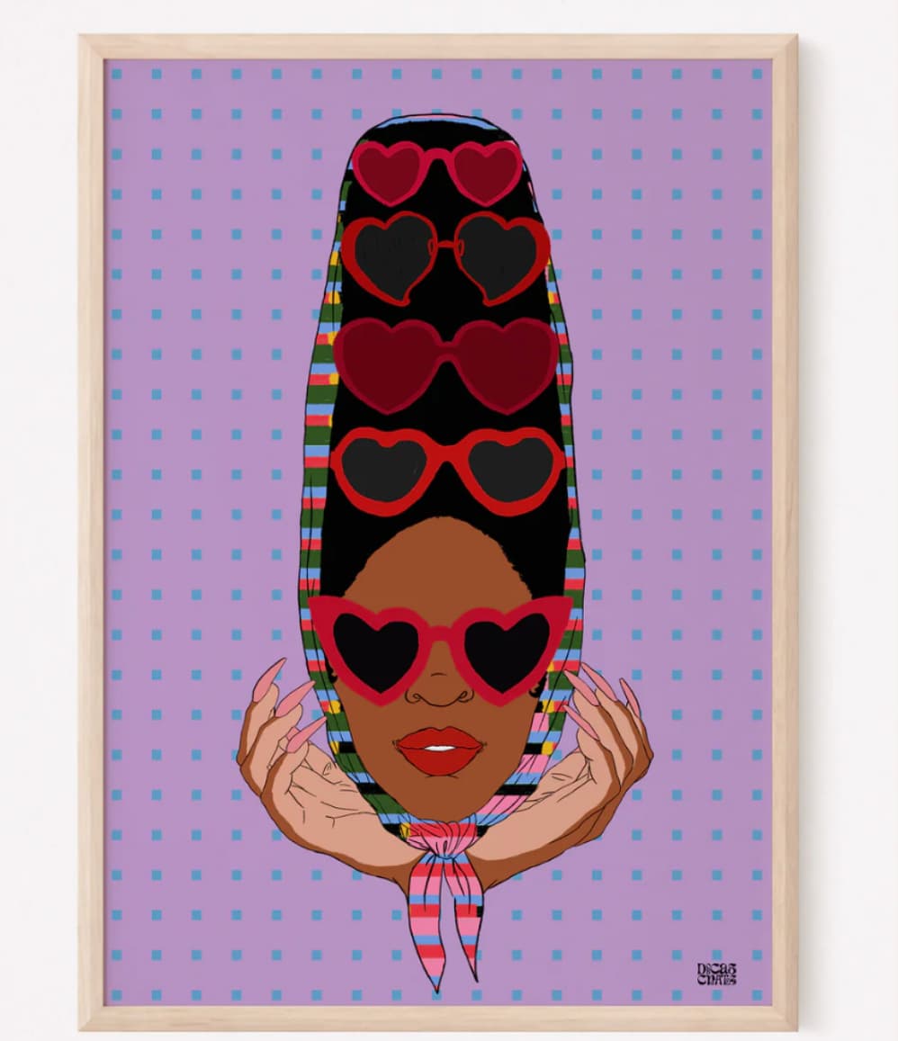  I Only Have Eyes for You Art Print in Rainbowish Stripes pattern by Dorca Creates