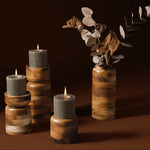 Jobillo wooden candle holder set handcrafted Guatemala personalised corporate gift executives UK