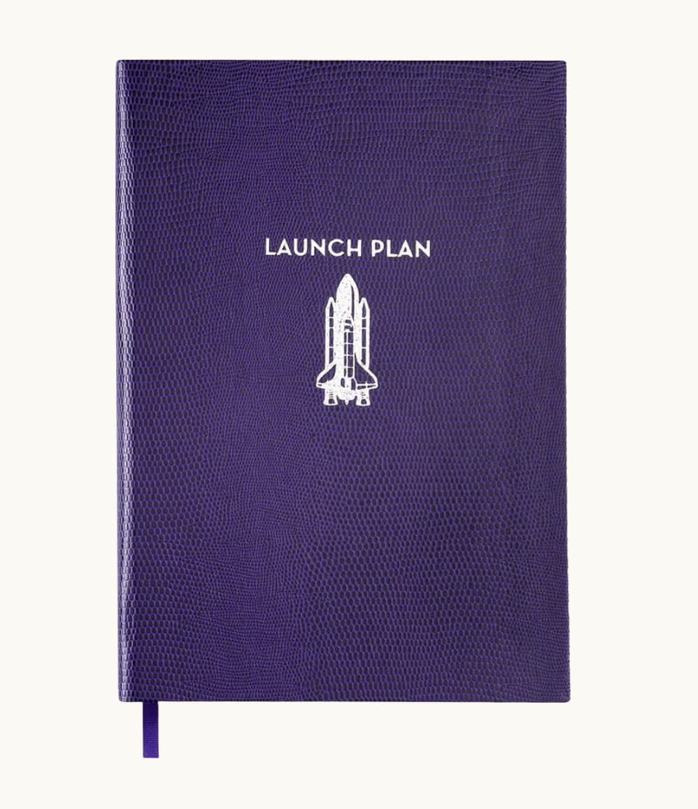 Launch Plan Hardcover Notebook front cover, silver embossed, executive gift