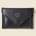 Leather Envelope RFID Wallet in black, showing logo placement