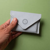 Leather Envelope RFID Wallet in light blue