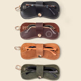 Custom leather glasses case ideal for branded promotional product UK. Personalise it with your logo.