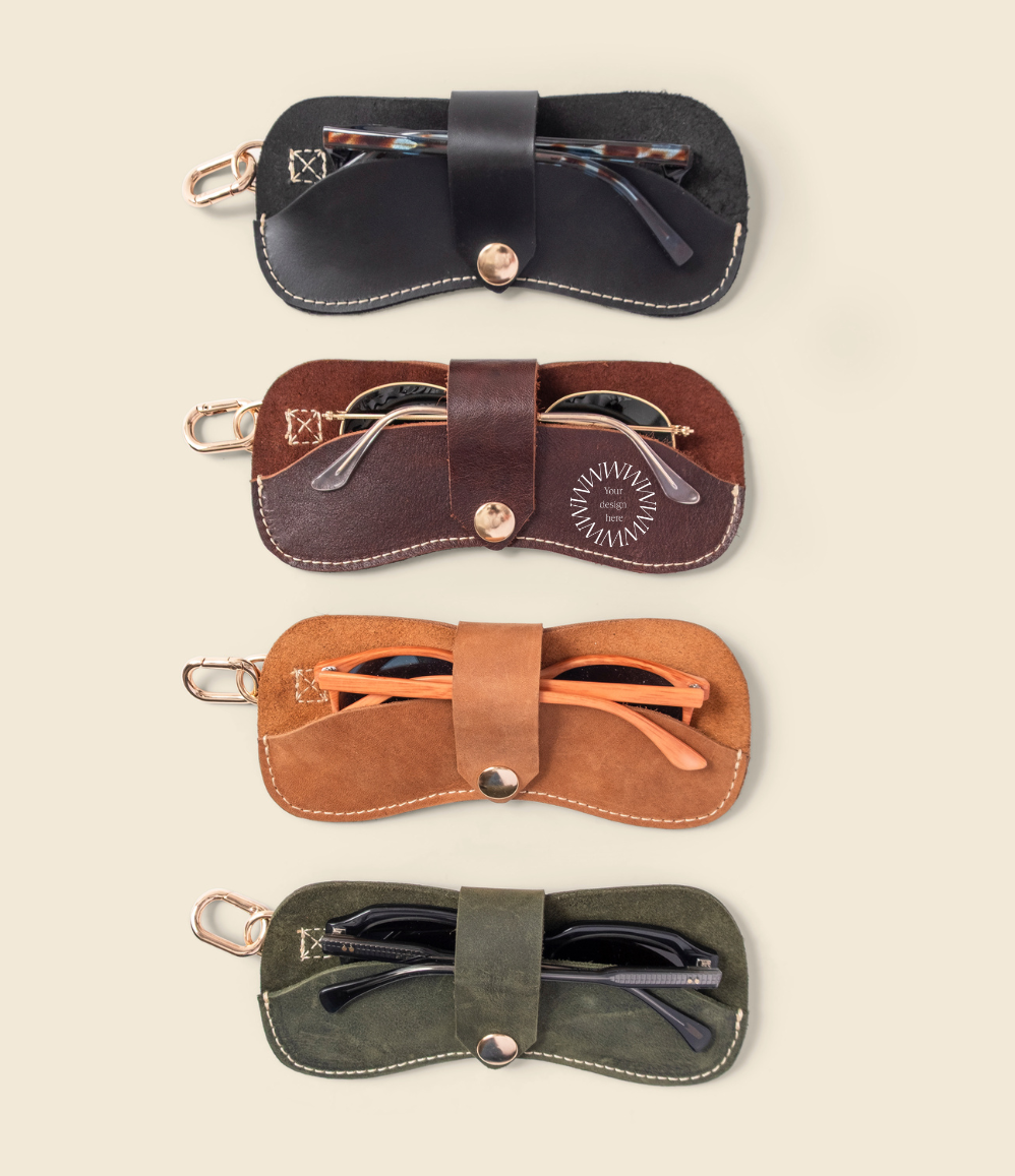 Alt
Custom leather glasses case ideal for branded promotional product UK. Personalise it with your logo.