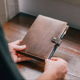 Personalised leather journal cover executive corporate gift Fairtrade certified VIP client