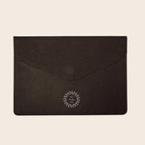 Brown sustainable leather laptop case, premium corporate gift for VIP clients and senior leadership teams