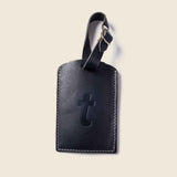 Leather Luggage Tag in black