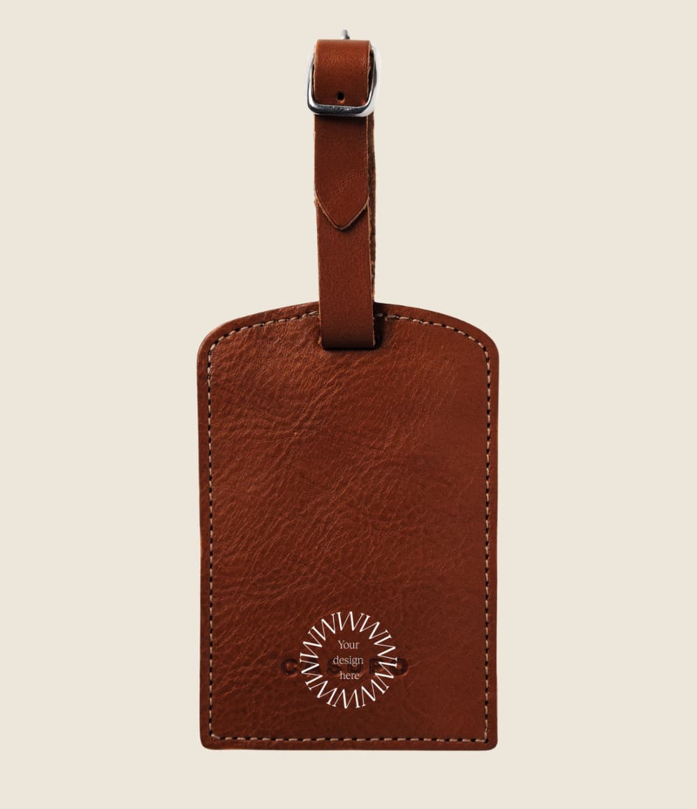 Leather Luggage Tag in brown
