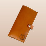 Brown vegan leather passport holder for executives corporate gifts.