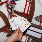 Leather Playing Card Gift Set showing the playing cards and leather box, corporate gift detail