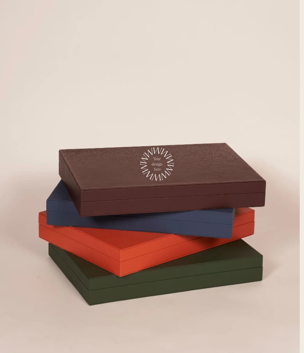 Leather poker set case with magnetic closure, a premium corporate gift for executive teams and brand activations.
