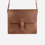  leather satchel front view personalised luxury corporate gift executive gifting women artisans