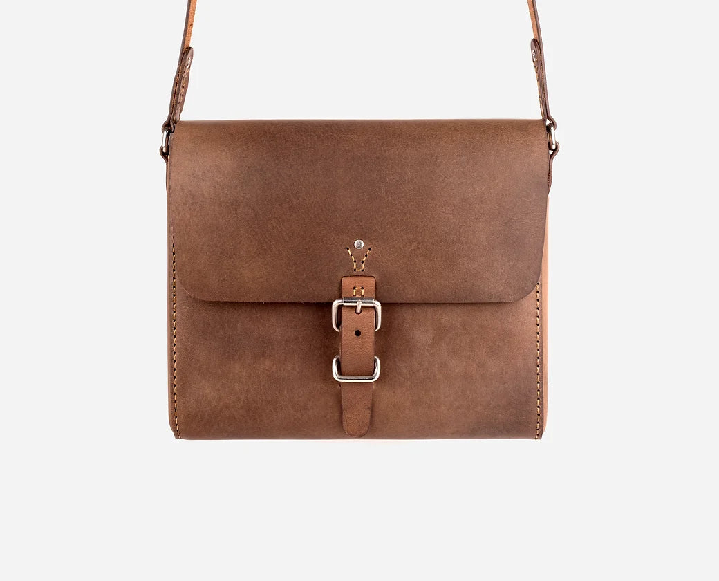  leather satchel front view personalised luxury corporate gift executive gifting women artisans