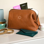 Leather toiletry bag for premium corporate gifts and executive gifting