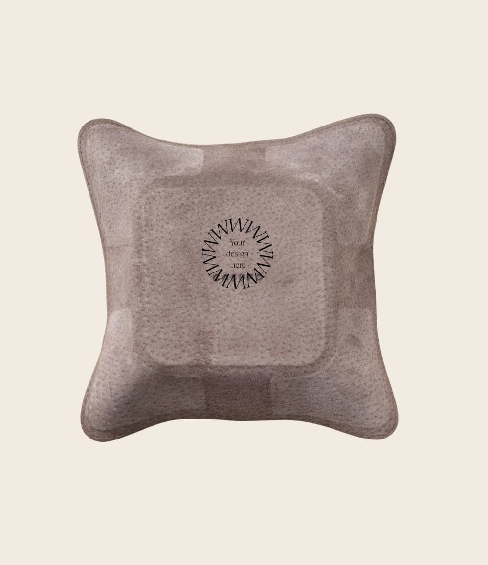 Leather Travel Valet Tray, showing suede back