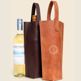 Leather wine bag perfect for sustainable corporate gifting and client events. Personalise it with your logo.
