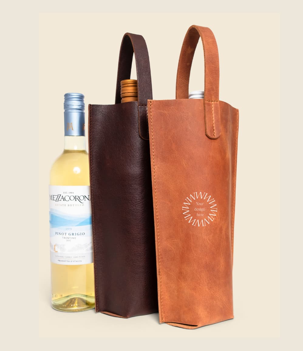 brown leather wine backpack Leather Wine Carrier | Client Corporate Gifts