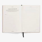 Open Life Designer Journal showing goal setting and reflection pages, best personalised corporate wellness gift.