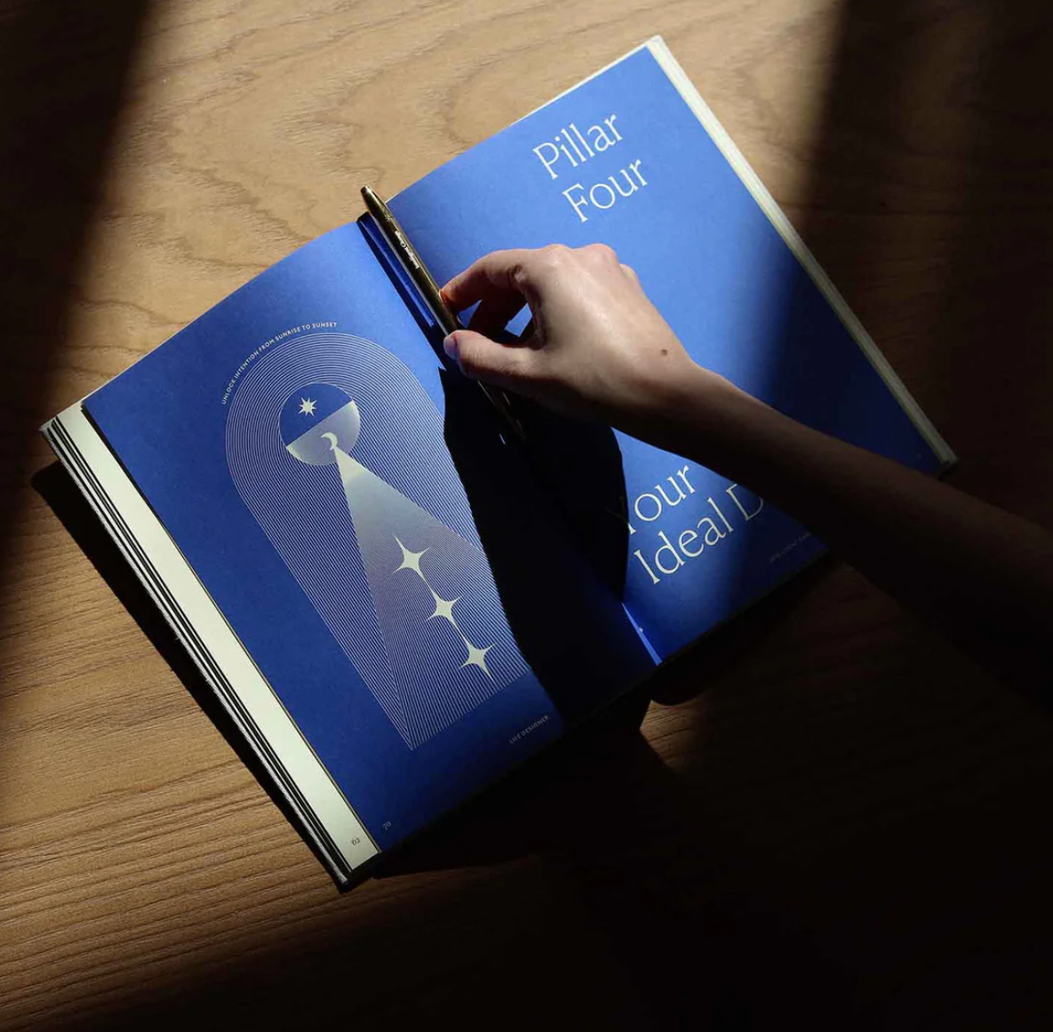 Open Life Designer Journal used for planning and personal development, thoughtful corporate mindfulness and productivity gift.