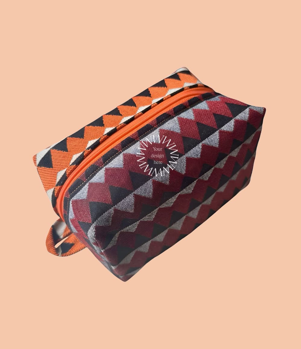 Handcrafted washbag by refugee women artisans uk ethical corporate gift