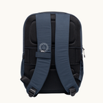 Navy blue recycled backpack for eco corporate gifts and premium event swag