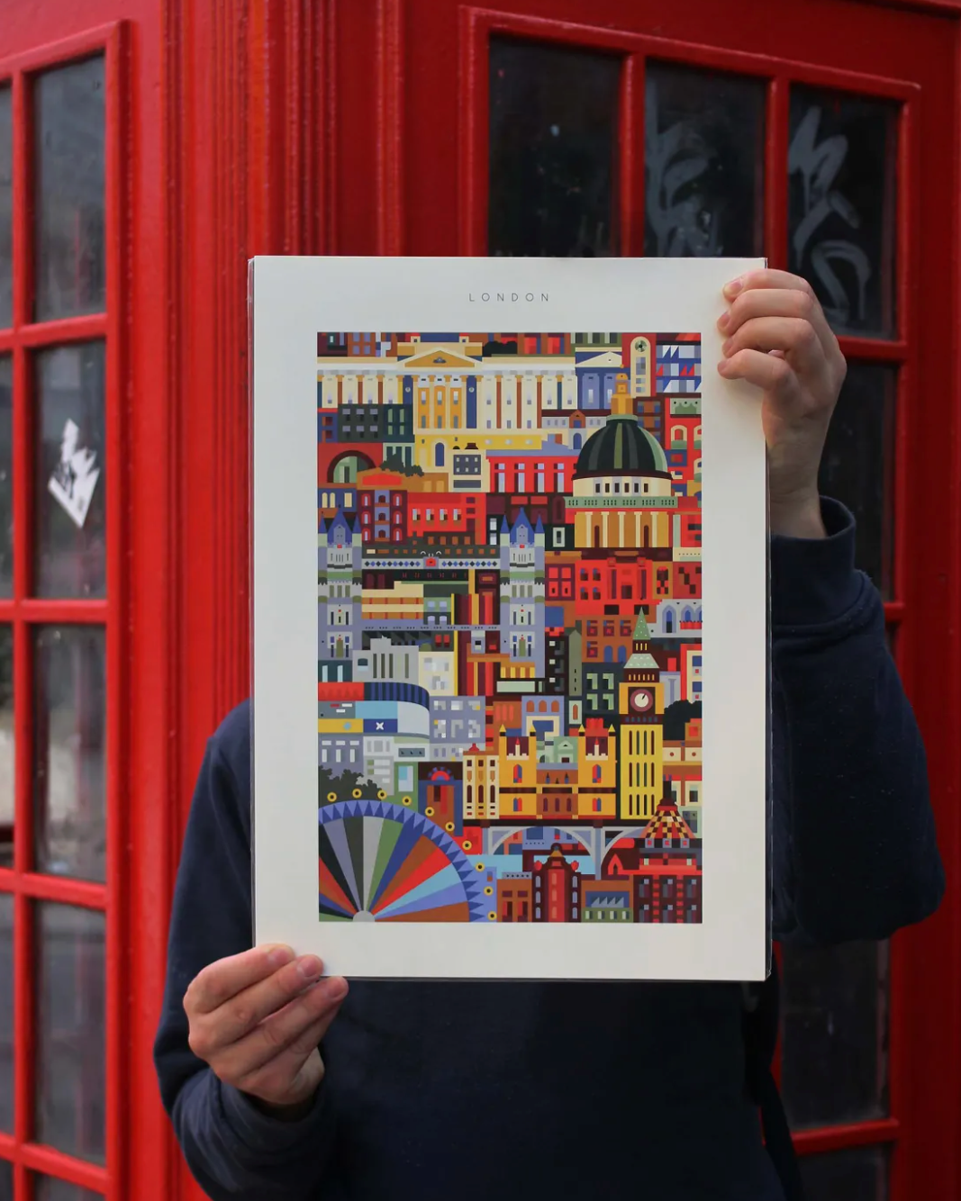 London print illustration featuring iconic architectural landmarks. A perfect corporate Christmas or thank-you gift for clients and colleagues.