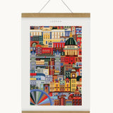 London Blockprint featuring Big Ben, the London Eye and St Paul's Cathedral, thank you gift