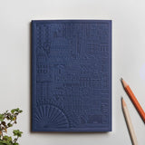 London Notebook in blue with 128 blank pages