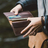 Branded long leather wallet, a sustainable corporate gift for clients and executive teams