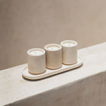 Marble candle gift set in a handcrafted marble tray, a premium corporate gift for clients and executive gifting