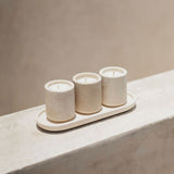 Marble candle gift set in a handcrafted marble tray, a premium corporate gift for clients and executive gifting